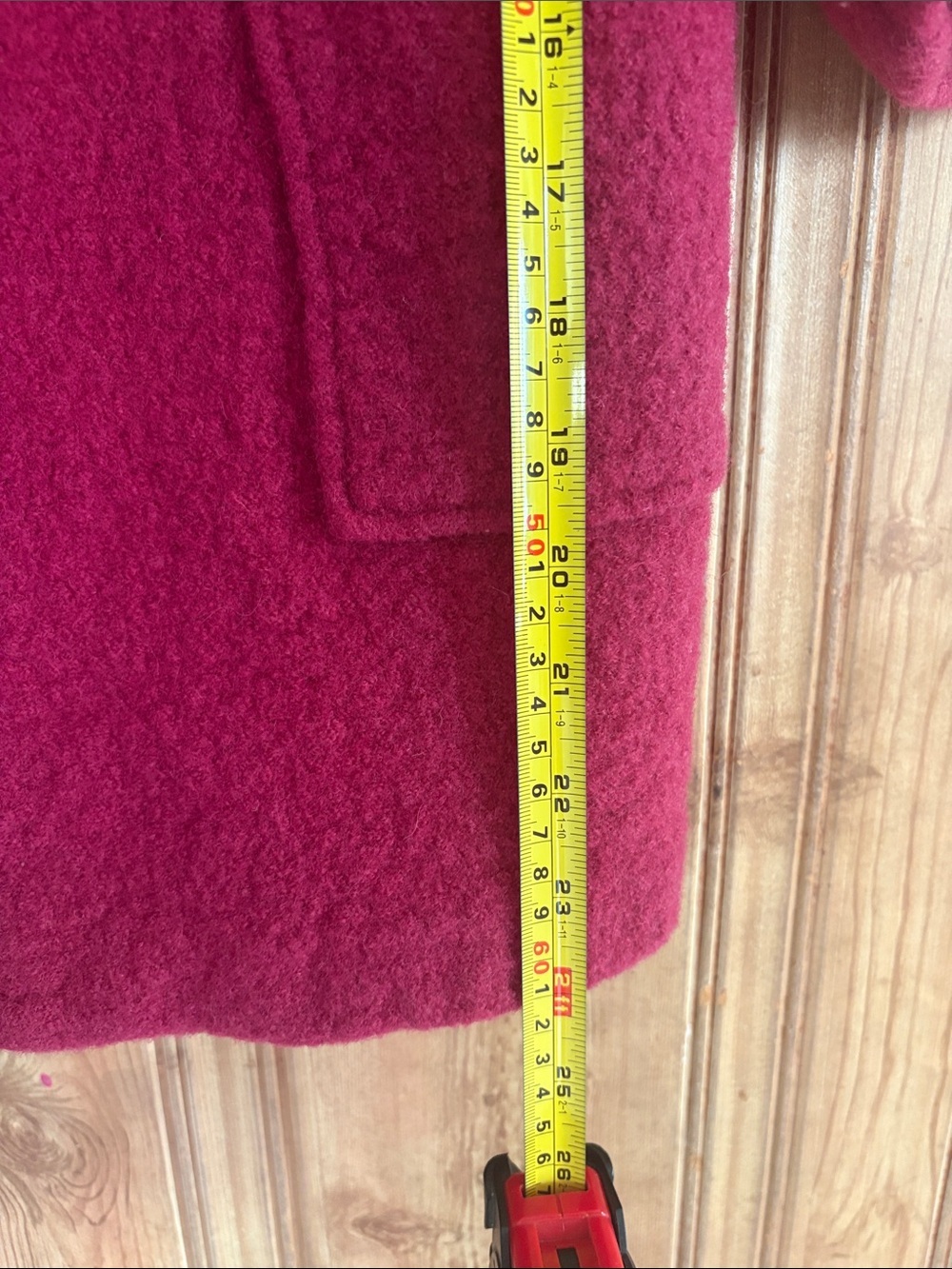 Wool Blend Open-Front Coatigan in Berry - Picture 6 of 7